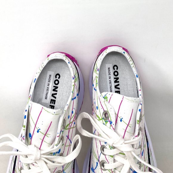 Converse Run Star Hiker OX White Magenta Platform Canvas Women's 571873C - Picture 3 of 9